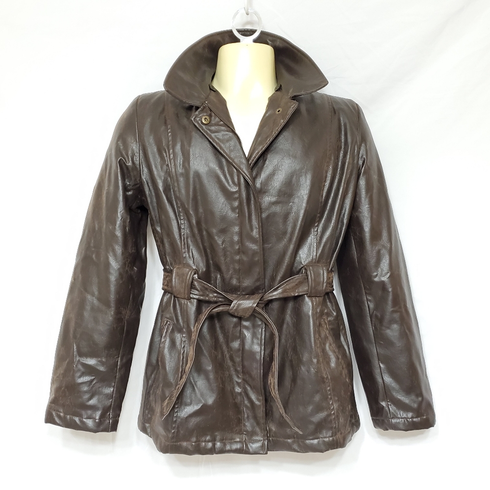 Outbrook Distressed Faux Leather Insulated Jacket
